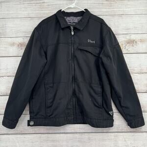 Vurt Full Zip Embroidered Bomber Jacket Men's Size XL Black Skate Surf